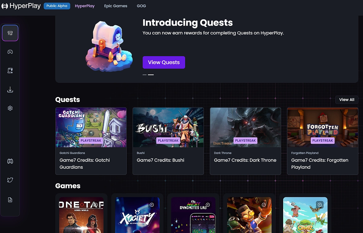 Hyperplay Quests