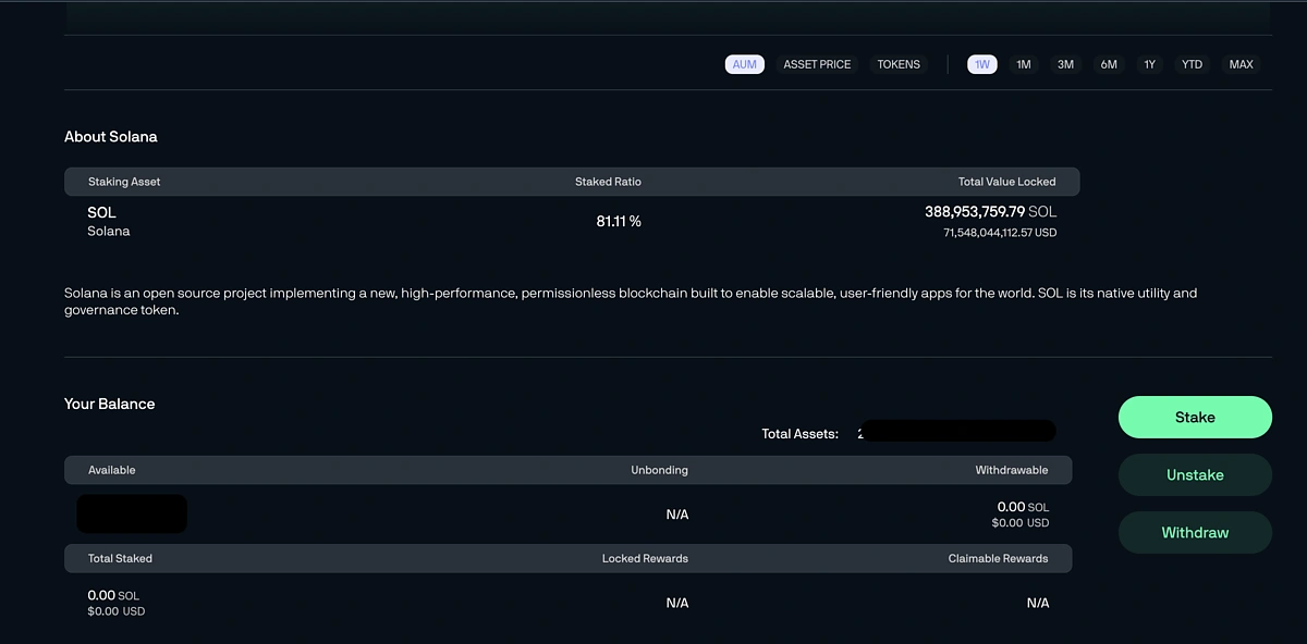 nansen staking page