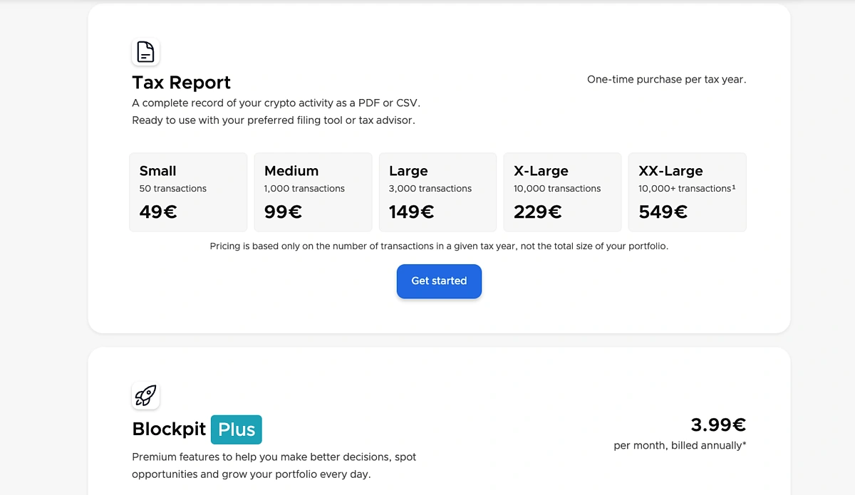 Blockpit Pricing