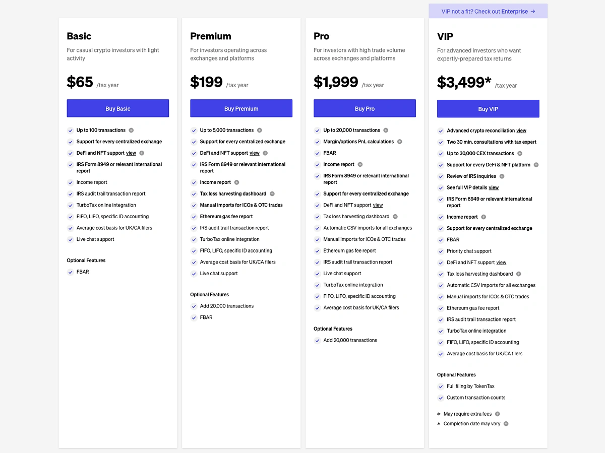TokenTax Pricing