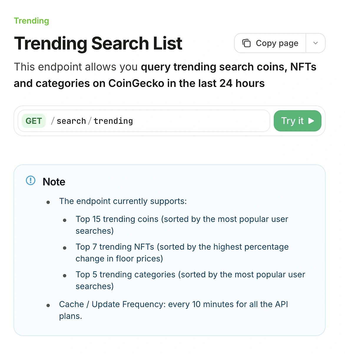 Search trending coins and tokens on CryptoSync via CryptoSync API
