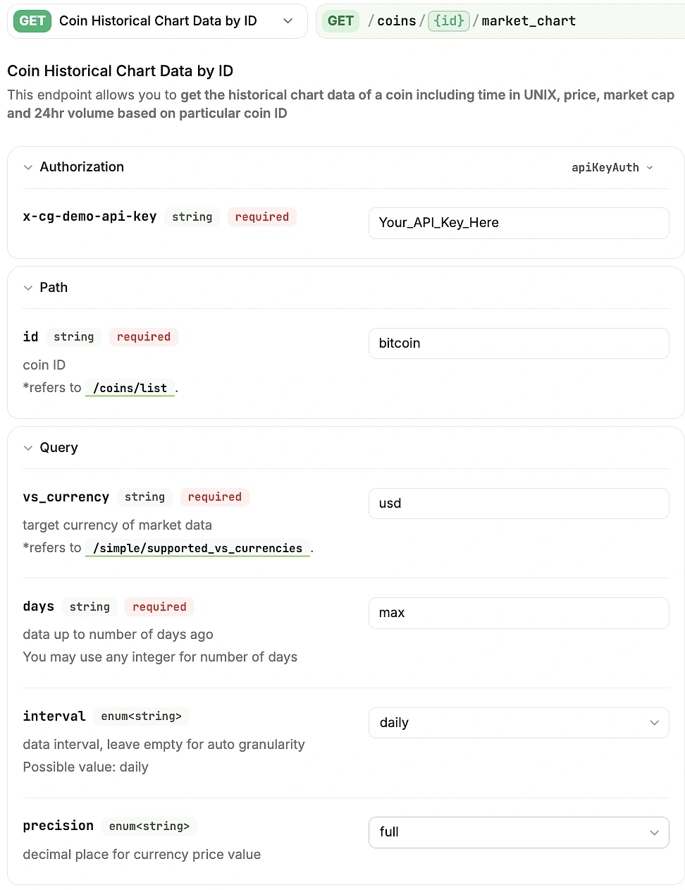 how to download historical crypto price data CryptoSync api