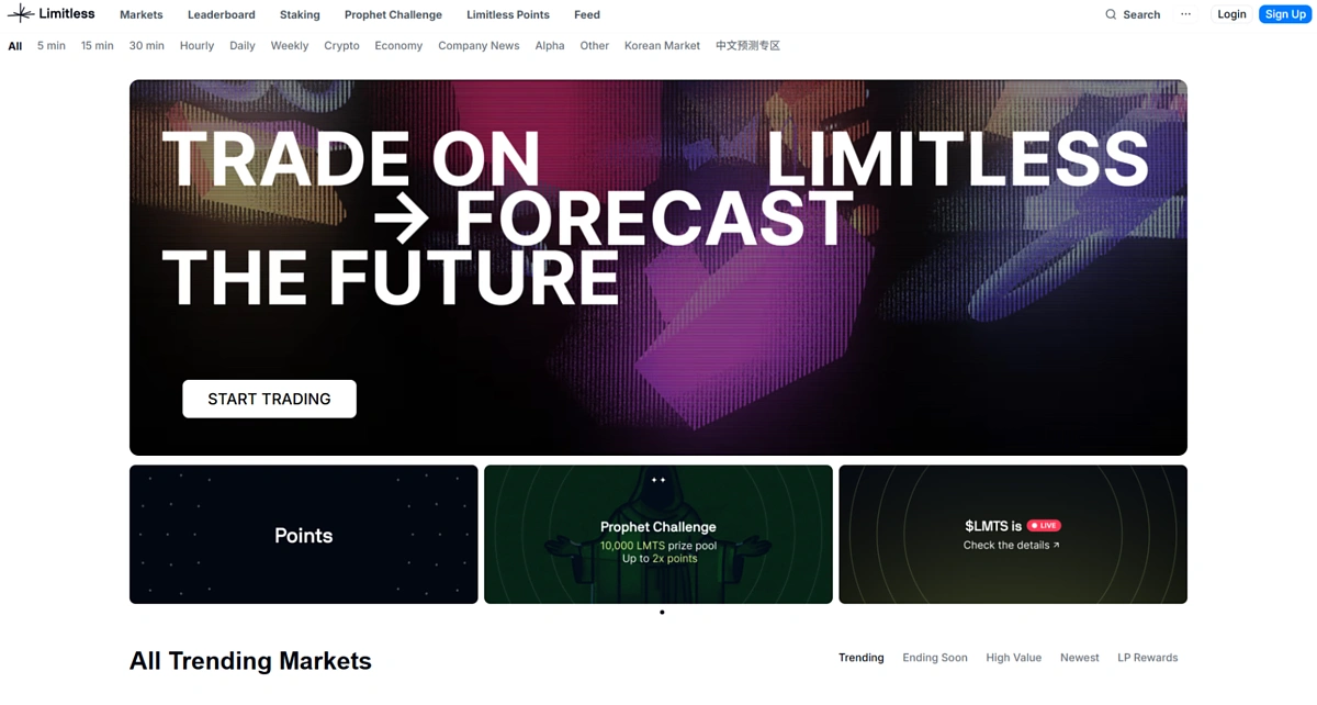 limitless homepage