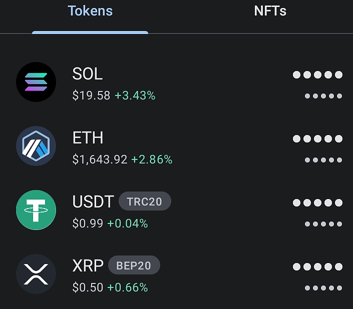 Select asset to receive on Trust Wallet