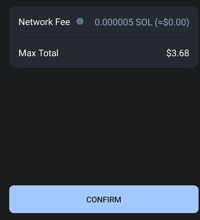 Confirm sending crypto with Trust Wallet
