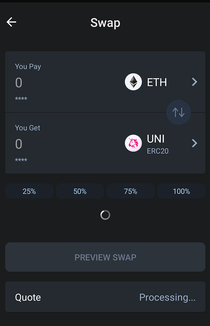 Preview Swap on Trust Wallet