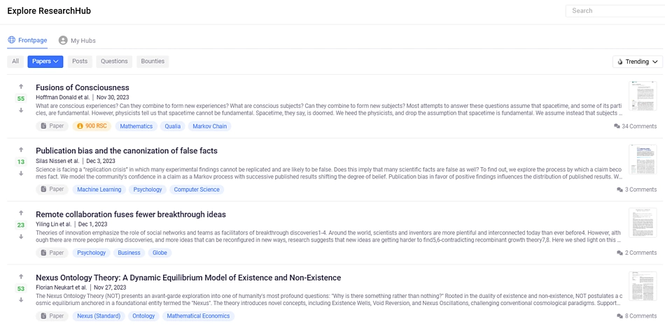 ResearchHub Homepage