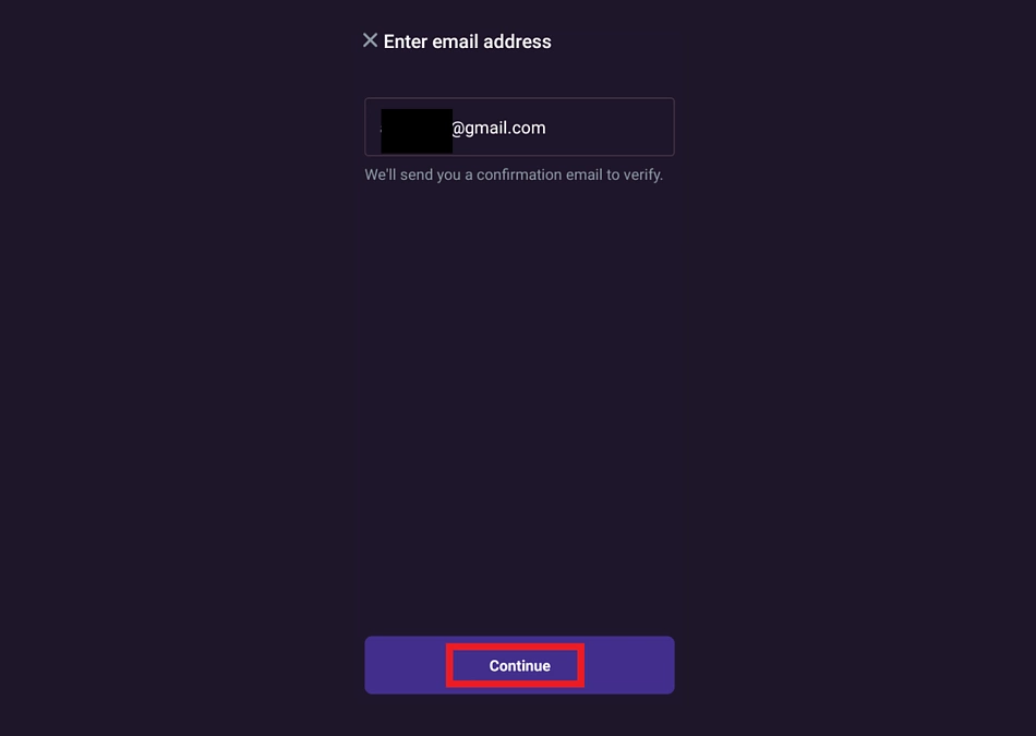 Enter email address for Warpcast