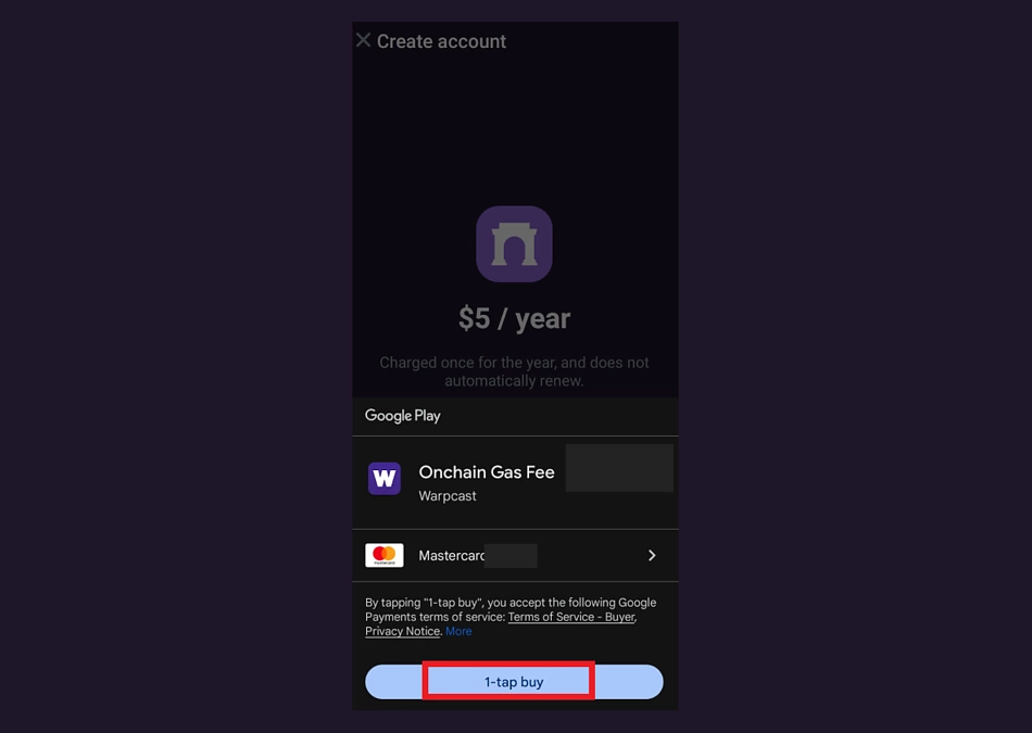 Warpcast 1 tap buy