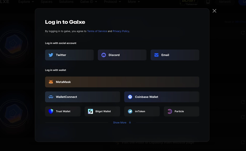 Login to Galxe with MetaMask Berachain