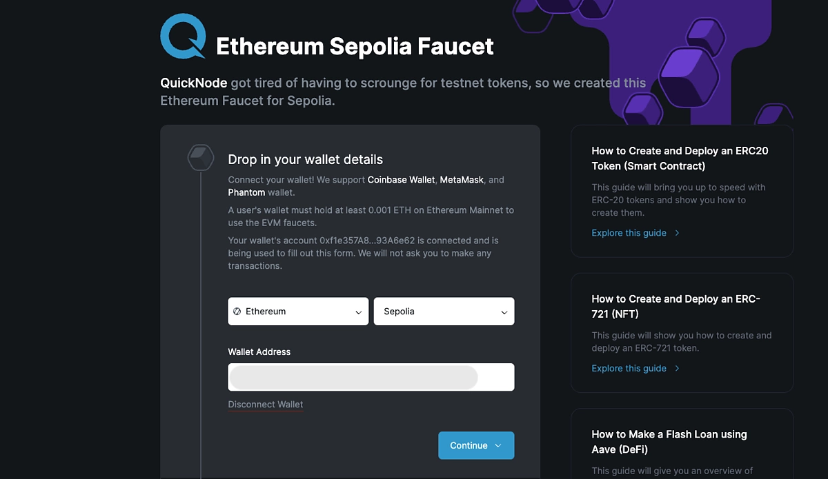 Get Sepolia ETH Quicknode
