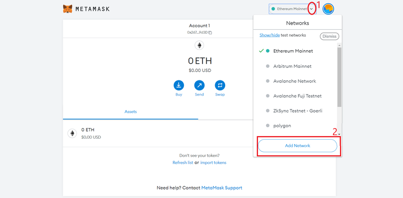 add dogechain network on metamask