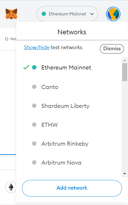 metamask network selection cryptosync