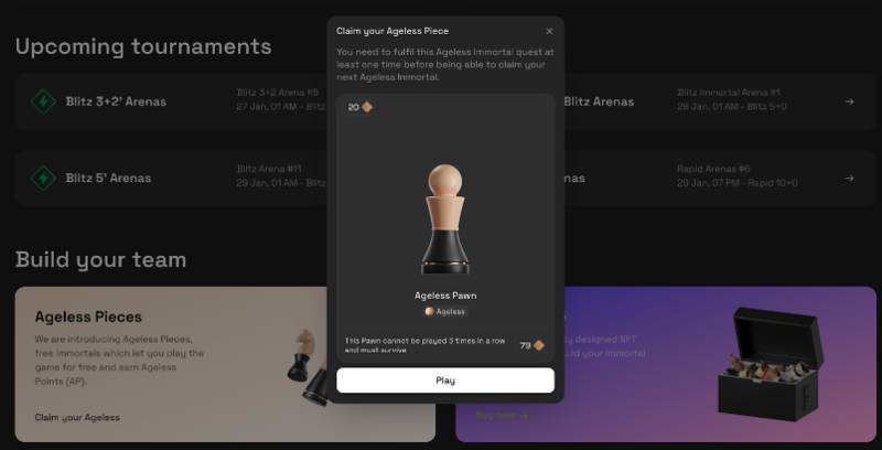 Claim Ageless Pawn NFT