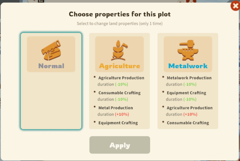 Set land as specialist Axie Homeland